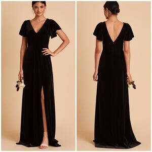 Birdy Grey Hannah Velvet Formal Bridesmaid Dress Black NEW M